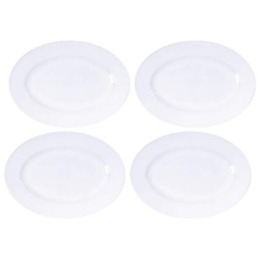 Imagem de Kit 4 Travessas de Porcelana Branca Oval 32x25cm Tramontina Restaurante Buffet Hotel