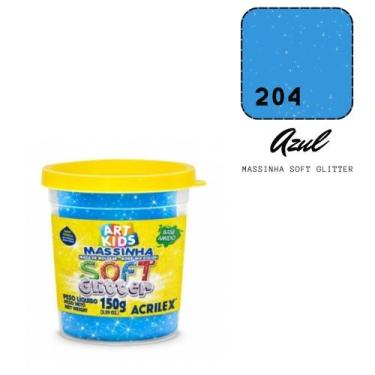 Imagem de Massinha de Modelar Acrilex Soft Glitter 150g Azul