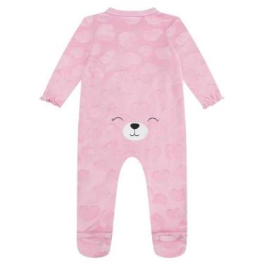 Imagem de Macacão Bebê Menina Plush Coração Rosa Kukiê, M