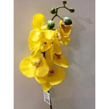 Imagem de Orquídea Artificial Amarela Toque Real Flores Para Decoração - Artema