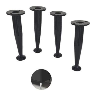 Imagem de Pé Leve Cônico Regulável 12cm Branco 4 Unidades Escovado - Generica, P