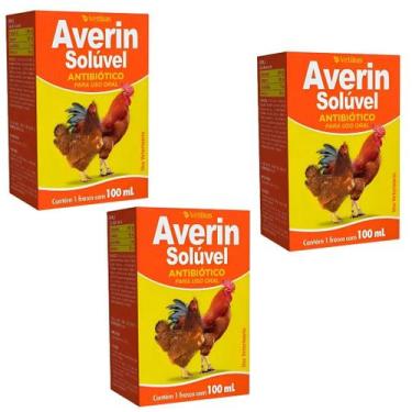 Imagem de Kit 3un Averin Solúvel 100ml Para Uso Oral Em Aves - Vetbras