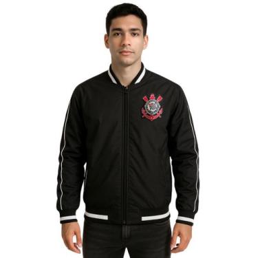 Imagem de Jaqueta Masculino Casaco Corinthians Bomber Oficial Preto SPR, Preto, 