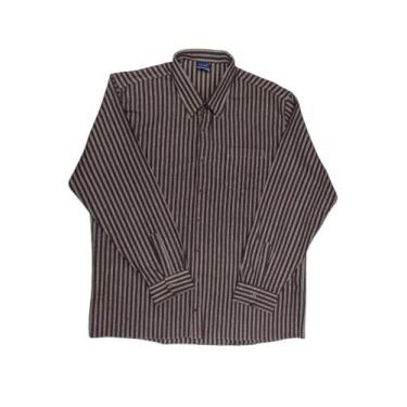 Imagem de Camisa Plus Size Flanela Manga Longa Masculina Listrada 1128 com bolso