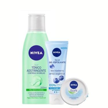 Imagem de Tônico Adstringente + Esfoliante + Hidratante Nívea Soft 49g