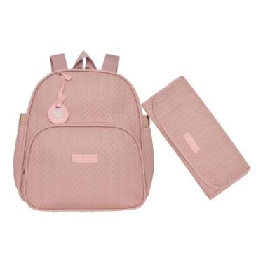 Imagem de Mochila Maternidade Pirulitando Trocador Refúgio Rosê - Pirulitando Ba