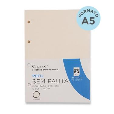 Imagem de Refil Caderno Cicero Argolado Criativo A5 Office Sem Pauta