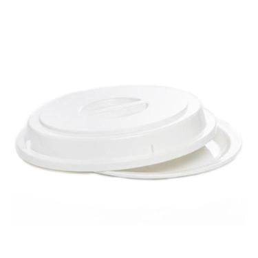 Imagem de Cloche Elegance Redondo 24,5cm Branco em Policarbonato Linha Profissio