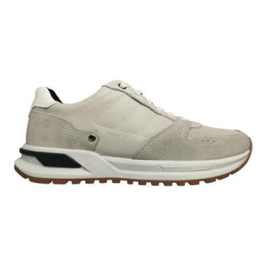 Imagem de Sapatênis Masculino Pegada Couro Casual Conforto 112103, Creme, 41