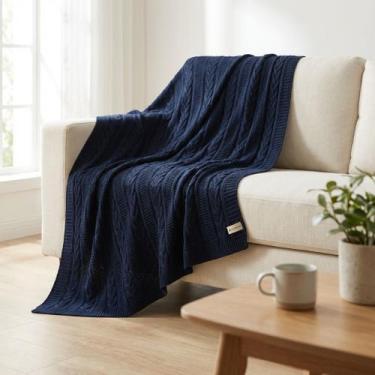 Imagem de Manta Sofa Trico Decorativa 150x90cm Usufruto Tricot c3, DENIN