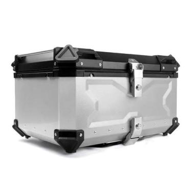Imagem de Baú Alumínio Moto 65L X Universal Bauleto C/ Suporte Bagageiro Cores:P