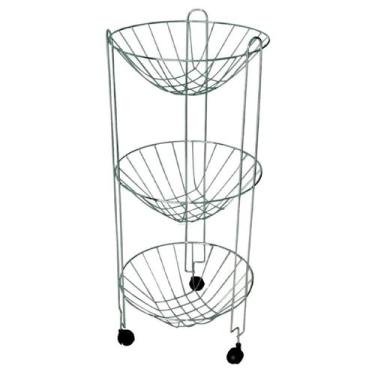 Imagem de Fruteira Tripla Redonda Com Rodas 68x30cm - Santa Edwirges