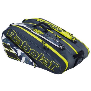Imagem de Raqueteira Babolat Pure Aero X12 Alcaraz 12 Raquetes 3 Compartimentos Isotérmicos Amarelo