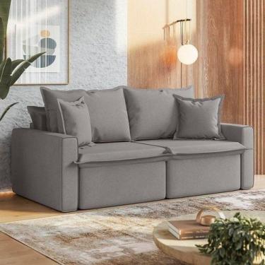 Imagem de Sofá Cama Retrátil e Reclinável 3 Lugares Bipartido 210cm León Yescasa