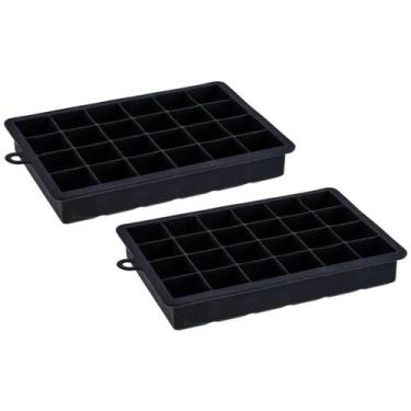 Imagem de Kit 2 Formas De Gelo Silicone 24 Cubos 19,5x12,5x3cm Preto Weck Retang