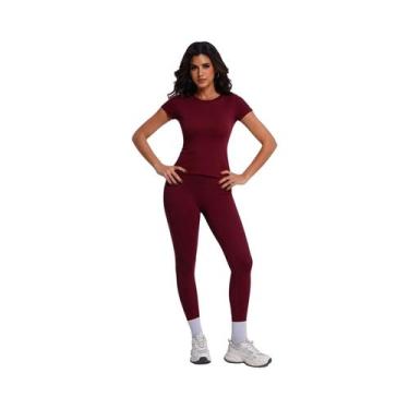Imagem de Conjunto De Treino Ultra Macio Para Mulheres Com Camiseta De Manga Cur