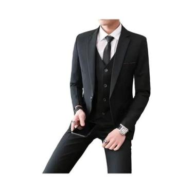 Imagem de Terno Masculino Slim-Fit Estilo Britânico Para Casamento S-8XL Blazer 