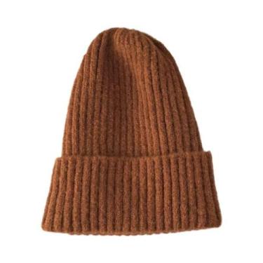 Imagem de Gorro Feminino De Inverno Em Tricô Quente E Macio Estilo Kpop Moderno 