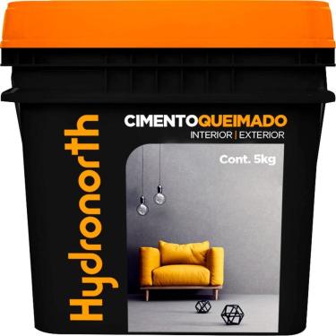 Imagem de Massa Acrílica Cimento Queimado com Acabamento Fosco e Resistente a Clima Cinza Hydronorth 5KG