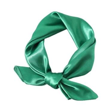 Imagem de Lenço Quadrado De Cetim Feminino 60cm, Faixa De Cabelo Macia, Lenço Pa