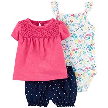 Imagem de Conjunto de bermuda Carter's para bebês meninas, Pink Floral, Newborn