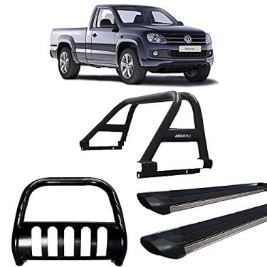 Imagem de Kit Quebra Mato+Estribo PRETO B+Santo DUPLO AMAROK CS PRETO