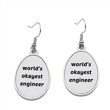 Imagem de Brinco World's Okayest Engineer – Brincos pendentes para meninas – Presente de festa de aniversário dos namorados, Metal, Sem pedras preciosas
