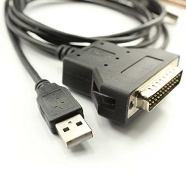 Imagem de Silabs CP2102 USB RS232 Cabo adaptador de impressora serial para DB25 para scanner de impressora de código de barras, Preto, 180CM