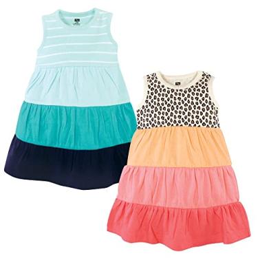 Imagem de Hudson Baby Vestidos de algodão para bebês meninas, Leopardo, coral, menta, 3-6 Meses