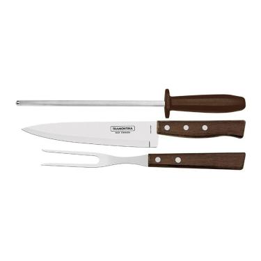 Imagem de Kit Churrasco 3 Peças Tramontina 22299055 Marrom