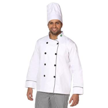 Imagem de Dolmã Chef Cozinha Masculino Algodão Bandeira