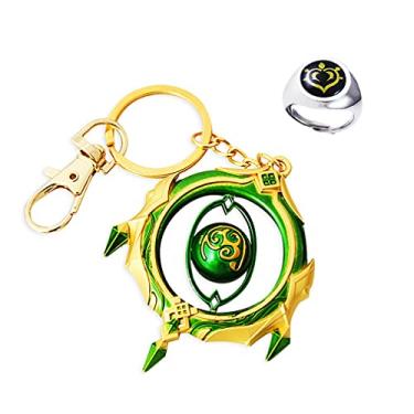 Imagem de Chaveiro giratório de descompressão de liga de metal Genshin Impact Baizhu