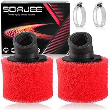 Imagem de SOAJEE 2 peças de filtro de ar angular de 32 mm para 50cc - 90cc 110cc 125cc 150cc GY6 motor ATV motocicleta Quad Scooter Go Kart Mini bolso Pit Dirt Racing Super Bike Kawasaki Suzuki Yamaha 30mm 31mm