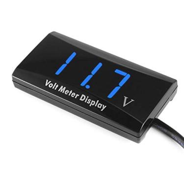 Imagem de Voltímetro digital, Senrise, medidor de tensão à prova d'água DC 12 V digital à prova de choque LED medidor de teste para carros motocicletas caminhão barco marítimo - LED azul