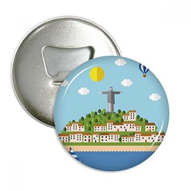 Imagem de Emblema multifuncional Mount Corcovado Fire Balloon Brazil abridor de garrafas ímã de geladeira