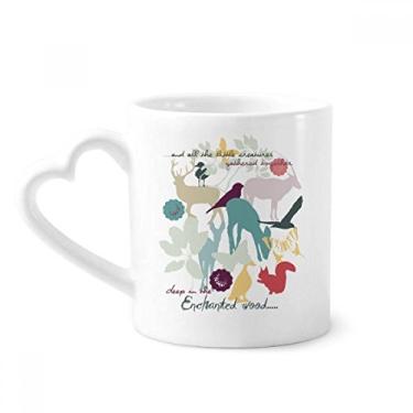 Imagem de Caneca de cerâmica para café com cervo de pássaro, flor e ambiente