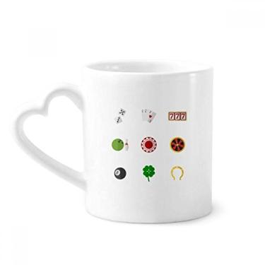 Imagem de Caneca de cerâmica com ilustração de cassino pequeno elemento de café copo de coração de vidro