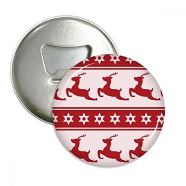 Imagem de Alce Estrela de Natal Vermelho Festival Abridor de Garrafas Imã de Geladeira Emblema Multifuncional