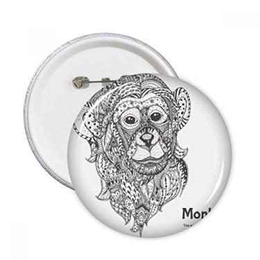 Imagem de Imagem de animal de boca grande macaco pinos redondos crachá botão emblema acessório decoração 5 peças