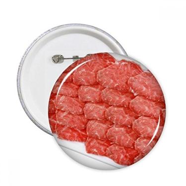 Imagem de Broche redondo com textura de alimentos de carne crua e botões de distintivo 5 peças