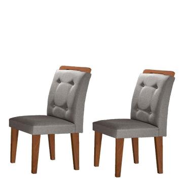 Imagem de Conjunto com 2 Cadeiras Imperatriz Veludo Grafite Rufato