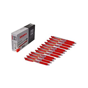 Imagem de Zebra Sarasa Clip 0,5 caneta de tinta de gel retrátil, aderência de borracha, 0,5 mm, conjunto de 10, Vermelho