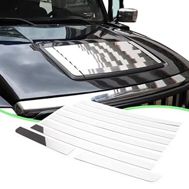 Imagem de PIUGILH Adesivo decorativo painel de ventilação da Coifa compatível com Hummer H3 2005-2009 Painel de cobertura de grade de ventilação de ar para painel de cobertura de ventilação de ar, 9 peças