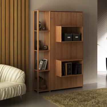 Imagem de Cama Articulada Solteiro 4 Prateleiras 2 Nichos CM8013 Tecnomobili - Amendoa