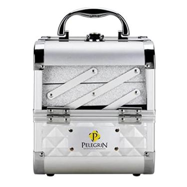 Imagem de Maleta Maquiagem Joias Alumínio e Acrílico Pelegrin Pel-m1011 Prata
