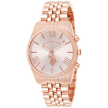 Imagem de U.S. Polo Assn. Relógio feminino USC40060 analógico de quartzo rosa dourado