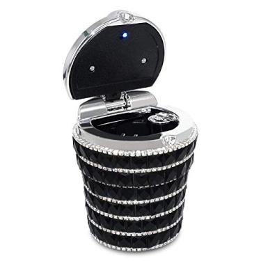 Imagem de Cinzeiro automotivo com diamante cintilante cintilante, removedor de fumaça, suporte para copo com lâmpada LEDeing EDirect04