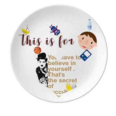 Imagem de Chaplin Believes Actors Prato de Porcelana Redondo Prato Menino Masculino