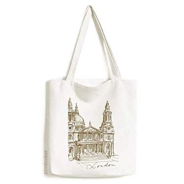 Imagem de St.Paul's Cathedral England London sacola de lona sacola de compras casual bolsa de mão