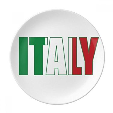 Imagem de Placa de nome da bandeira da Itália decorativa de porcelana Salver louças de jantar